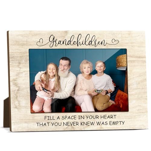 Grandchild Gifts from Grandparents Wooden Photo Display Grandkids Gifts for Grandma Pictures Frames for Desk Modern Pictures Frames Grandkids Gift for Grandma Picture Gift Picture Frame 4x6 - Jk0252 - color: XK11