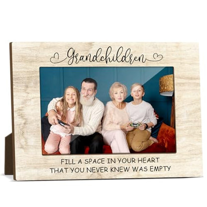 Grandchild Gifts from Grandparents Wooden Photo Display Grandkids Gifts for Grandma Pictures Frames for Desk Modern Pictures Frames Grandkids Gift for Grandma Picture Gift Picture Frame 4x6 - Jk0252 - color: XK11