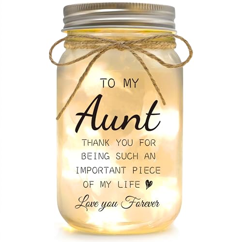 Aunt Gifts from Niece - Mason Jar Night Lights - color: Aunt
