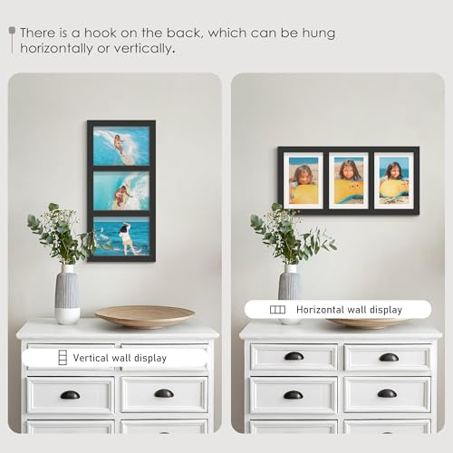 DUENPY 5x7 Collage Frame Holds 3 4x6 Photos Black - color: Black, size: 8x16.6 (4x6 or 5x7 opening)