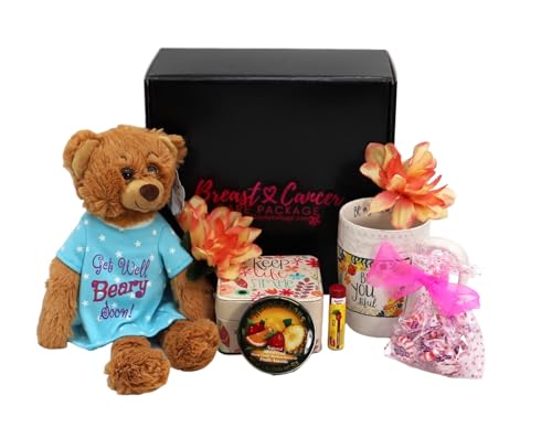 Gift Basket Village - Breast Cancer Care Package: Support & Comfort Gift Set with Mints, Chapstick, Decorative Box, Candies, Plush & Mug - Handcrafted in USA - style: Support and Comfort (6-Piece Set)