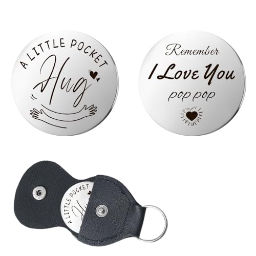 YALLNASL Grandma Aunt Mom Mothers Day Gift for Women Wife Grandpa Uncle Dad Fathers Day Presents for Men Husband Pocket Token - color: Love U Pop Pop
