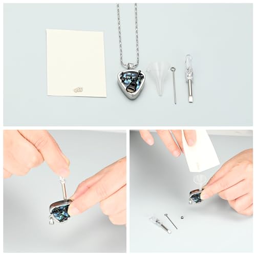 Imrsanl Guitar Pick Cremation Urn Necklace for Ashes - color: Abalone Shell-Guitar Pick