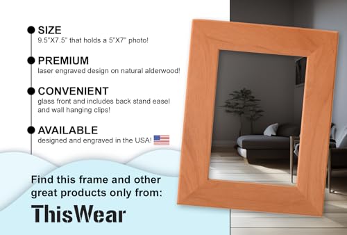 ThisWear Bereavement Dad Once Angel Now Mine Wood Frame - Portrait 5x7 - size: 5x7 Photo - Portrait