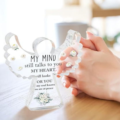 Remembrance Gifts, Condolence Gifts, Angel Acrylic Desk Sign, Grieving Gift with Sympathy, Condolence Sentimental Gifts, Memorial Bereavement Sympathy Gifts for Loss of Loved One - style: 030