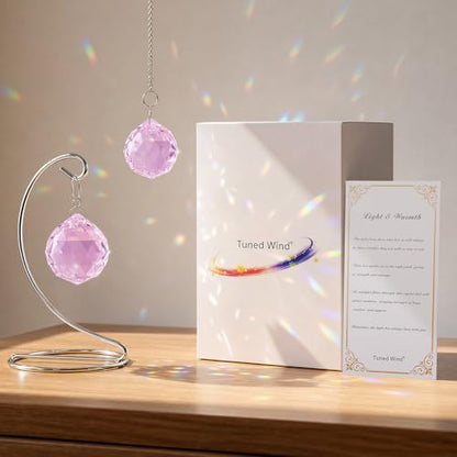 Bereavement Gifts for Loss of Loved One, Hanging Pink Rainbow Maker - color: Pink Ball