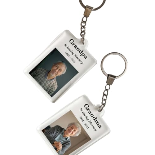 MIRROR MANIA Custom Personalized Photo Picture Keychain Key Chain Ring Custom Luggage Tag Bag & Keys In Loving Memory Loved One Condolence Remembrance Loss Sympathy Bereavement Memorial Loving Gift