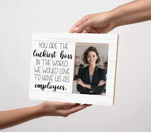 Boss Gifts Picture Frame,leader Gift for Women Men,You Are The Luckiest Boss Photo Frame,4 x 6 Inch Photo - color: Boss