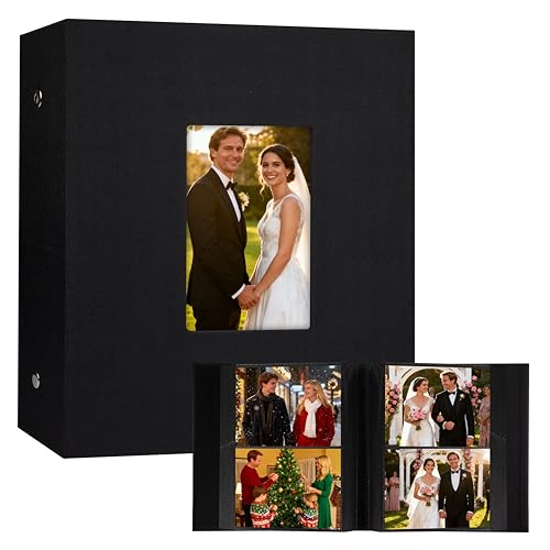Aevdor 5x7 Photo Album, Holds 320 Photos, Linen Cover, Black | Fits 5x7 Photos, Postcards & Artwork, Family & Wedding Albums, Baby & Travel Memories - color: Linen Black