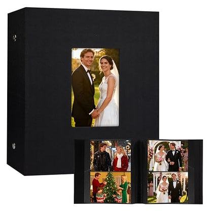 Aevdor 5x7 Photo Album, Holds 320 Photos, Linen Cover, Black | Fits 5x7 Photos, Postcards & Artwork, Family & Wedding Albums, Baby & Travel Memories - color: Linen Black