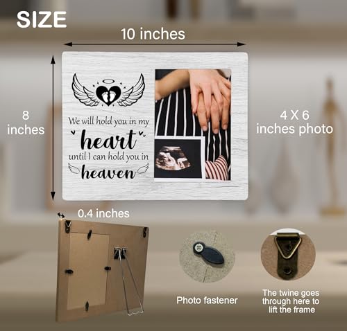 Baby Memorial Picture Frame, We Will Hold You in My Heart Remembrance Wooden Photo Frame Gifts for Loss of Baby, 4x6 inch Photo - style: Baby Memorial