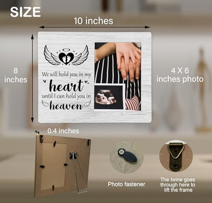 Baby Memorial Picture Frame, We Will Hold You in My Heart Remembrance Wooden Photo Frame Gifts for Loss of Baby, 4x6 inch Photo - style: Baby Memorial