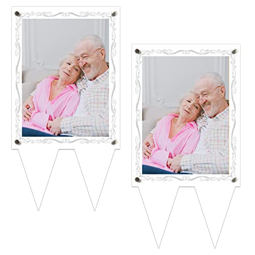 Waterproof Picture Frame for Grave, Cemetery Decorations, 2PCS Acrylic Outdoor Frame, 5x7 inches (2pcs)