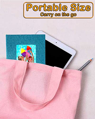 GPIRAL Small Photo Album 4x6 – Clear Pages, Linen Cover with Front Window, Pack of 2, Each Album Holds 52 Photos, Small Brag Book for 4x6 Photos, Blue Fabric - color: Blue, size: 4x6"-2 PACK