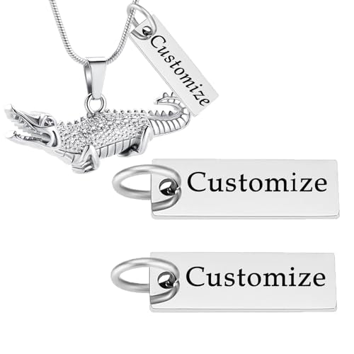 Crocodile Urn Necklace for Ashes Animal Cremation Jewelry for Men Women Stainless Steel Memorial Necklaces Ash Holder for Human Pets Keepsake Jewelry of Loved Ones with Fill Tool - color: Customize