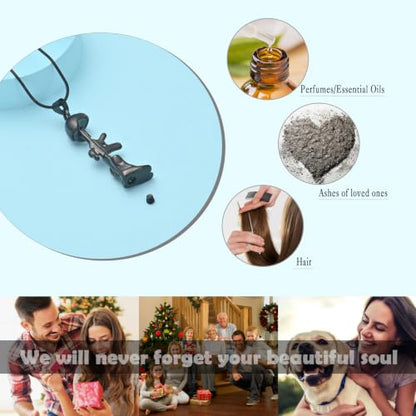 Cremation Jewelry Military Shoes Hats Guns Urn Necklace for Ashes Stainless Steel Military Equipment Pendant Memorial Necklaces Ash Holder for Human Pets Keepsake Jewelry of Loved Ones with Fill Tool - color: Customize