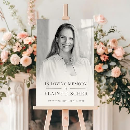 Personalized Custom Editable Funeral Welcome Sign – Celebration of Life Memorial Service Poster – In Loving Memory Tribute – Customizable Memorial Board for Funeral Services - color: Multi 13