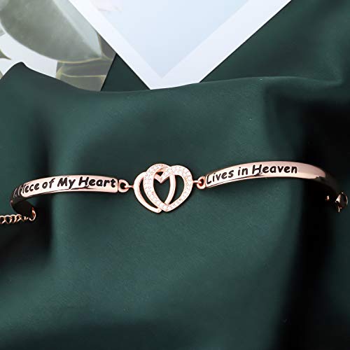 FAADBUK Memorial Jewelry Loss Gift A Piece of My Heart Lives In Heaven Bracelet In Memory of Loved Son Daughter Sympathy Gift - color: A Piece Of C-RG