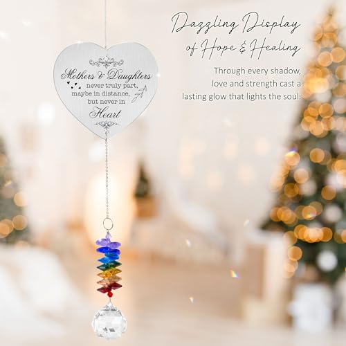 Aluminum Ornament Suncatcher - Christmas Mother's Day Birthday Gift for Women - Mothers and Daughters Keepsake - Heartfelt Gifts for Mom, Grandma, Nana, Mama, Daughters, Granddaughters - color: Never Truly Part