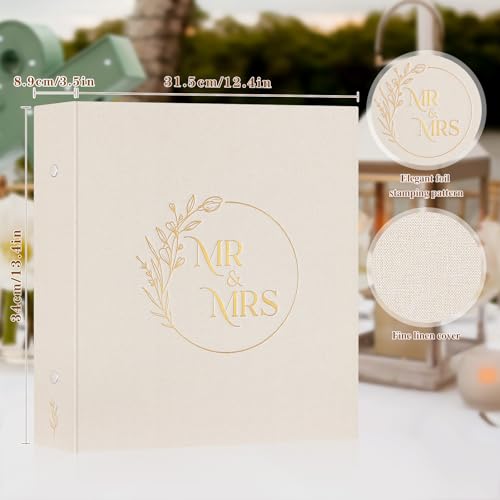 Lanpn Wedding Photo Album 4x6 1000 Pockets, Extra Big Large Capacity Linen Hardcover Newlywed Marriage Album Slip in Holds 1000 horizontal Vertical Photos (Beige) - color: Windowless-Beige, size: 1000 Photos