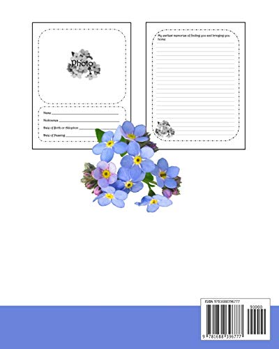 Forget Me Not | Pet Remembrance Grief Journal & Memory Book: 8” x 10” Cat Loss Bereavement Diary with 15 Writing Prompts & 6 Photo Spaces (50 Pages)