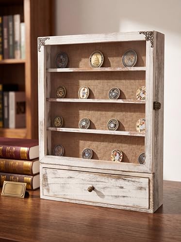 LITAITAI16x20 Large Shadow Box,3.3Inch External Depth Extra Large Shadow Box Frame with Door and Metal Lock for Keepsake Photos Tickets Flowers Bouquet Memorial,Butterfly Display Case (White)