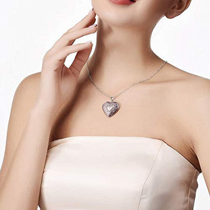 Gold Oval Flower Locket Necklace that Holds Pictures Photo Locket Pendant - color: Gold