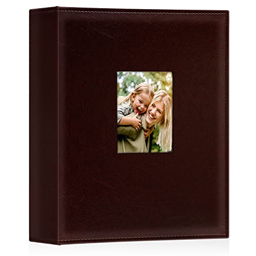 Ywlake Photo Album 4x6 400 Pockets, Leather Photo Albums Holds 400 Vertical Pictures Only Brown - color: Brown, size: 400 Pockets