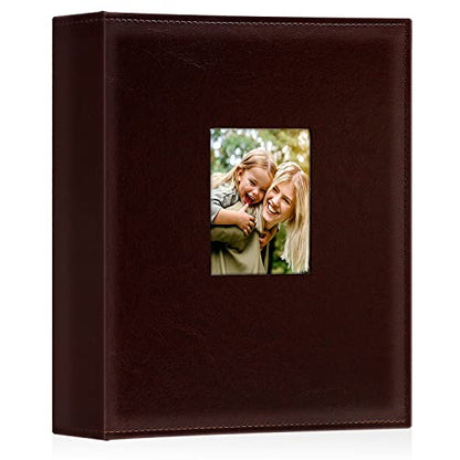 Ywlake Photo Album 4x6 400 Pockets, Leather Photo Albums Holds 400 Vertical Pictures Only Brown - color: Brown, size: 400 Pockets