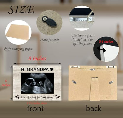 Grandpa, I Can't Wait to Meet You Baby Sonogram Picture Frame, Baby Ultrasound Photo Frame Gifts for New Grandpa, Gifts from Grandkids, 4x6 inch Photo - style: Grandpa, I Can't Wait to Meet You