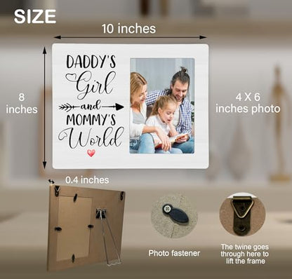 Daddy's Girl and Mommy's World Picture Frame, New Baby Photo Frame Gifts for Daughter, 4x6 inch Photo - style: Daddy's Girl and Mommy's World-New Baby