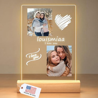 LOUISMIAA Custom Picture Frames Night Light,Personalized Photo Frame,Customized Picture Frame,Personalized Anniversary Birthday Valentine's Day Gifts for Women Men Same Day Shiping - color: Style 8