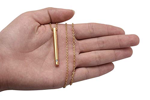 XIUDA Urn Necklace for Ashes Stainless Steel Cremation Necklace with Crystal Memorial Pendant Necklace - color: gold