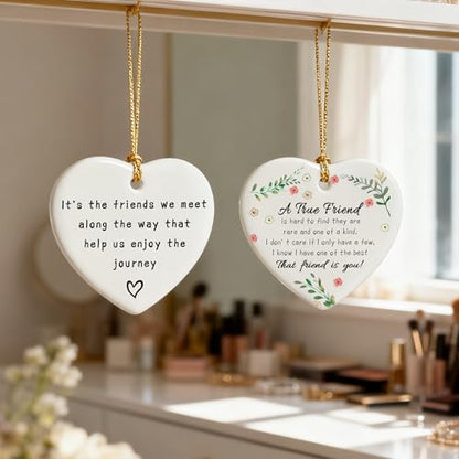 A True Friend is Hard to Find They are Rare and One of a Kind - Birthday, Christmas Friendship Gift | Gifts for Best Friend, Bestie, Female BFF | Ceramic Keepsake, Friendship Christmas Ornament - color: A True Friend