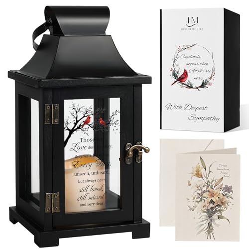 Memorial Lantern Sympathy Gift for Loss of Loved One Grief Gift - color: Those We Love Don’t Go Away Black