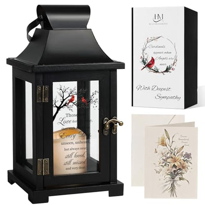 Memorial Lantern Sympathy Gift for Loss of Loved One Grief Gift - color: Those We Love Don’t Go Away Black