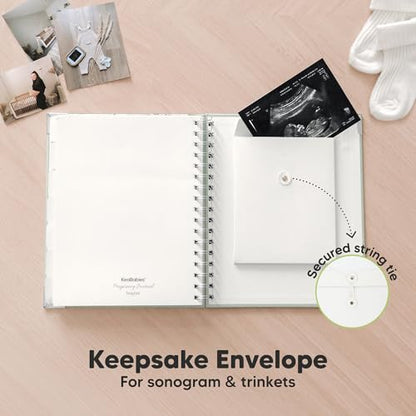 Pregnancy Journal for First Time Moms Gifts - 90 Pages Hardcover (Sage) - color: Sage