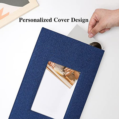 Vienrose 4x6 Photo Album,300 Pockets,Linen Cover with Window,Blue | Linen Hardcover, Slip In Photo Book, Family Memory Album, Travel Keepsake - color: Blue, size: 300 Pocket