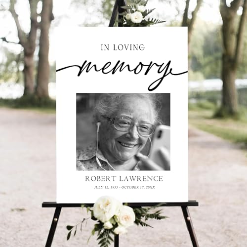 Celebration of Life Sign Board, Funeral Welcome Sign, In Loving Memory, Party Decorations, Memorial Sign, Funeral Program, Obituary Memorial Service, Funeral Décor - color: #Version 08