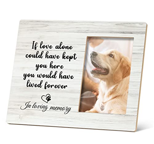 SRADMO Dog Memorial Picture Frame for Pet Loss Sympathy Gift | 10x8 Pet Memorial Photo Frame for Dog or Cat Pictures, Loss of Pet Keepsake - color: White-2, size: 10x8inch