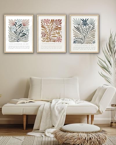 EcoHest 12x16 in Galatians 2:20 Abstract Floral Framed Christian Wall Art - color: Framed Galatians, size: 16"L x 12"W