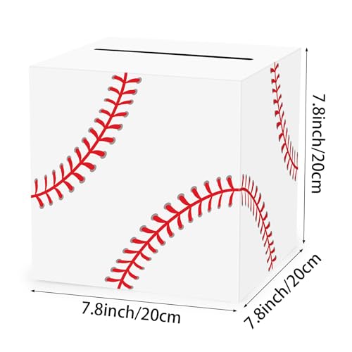 Hxezoc Baseball Card Box Sports Party Favors Post Box Cardboard Receiving Money Holder for Baseball Theme Wedding Reception, Baby Showers, Anniversary, Birthday Party, Table Centerpiece Decorations - style: Baseball