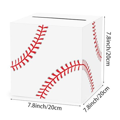 Hxezoc Baseball Card Box Sports Party Favors Post Box Cardboard Receiving Money Holder for Baseball Theme Wedding Reception, Baby Showers, Anniversary, Birthday Party, Table Centerpiece Decorations - style: Baseball