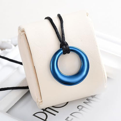 Hearbeingt Cremation Jewelry Urn Necklace for Ashes for Women Men, Circle of Life Eternity Memorial Pendant Ash Jewelry - color: Blue