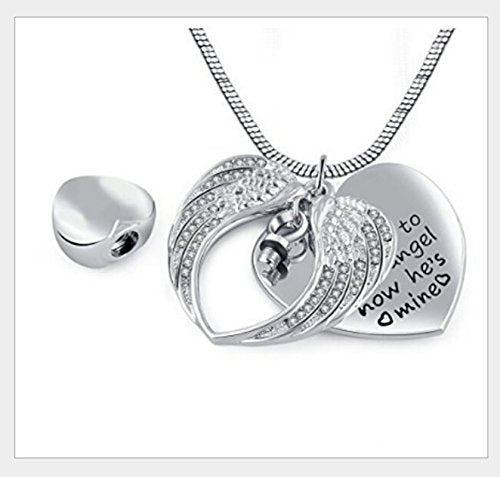 Beydodo Personalized Heart Cremation Urn Necklace for Ashes Always in My Heart Memory Necklace Gift with Funnel Kit - color: Style 2