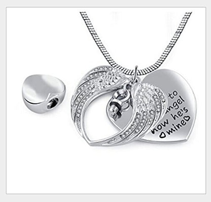 Beydodo Personalized Heart Cremation Urn Necklace for Ashes Always in My Heart Memory Necklace Gift with Funnel Kit - color: Style 2