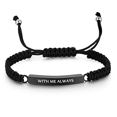 abooxiu Urn Bracelet for Ashes Cremation Bracelet for Ashes Stainless Steel Ash Bracelet for Men Women Memorial Ashes Holder Cremation Bangles for Human Ashes - style: With Me Always