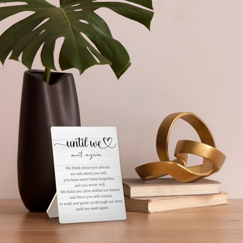 Wedding Memorial Wooden Table Sign, 5x7 Inch, Until We Meet Again - color: Memorial 08