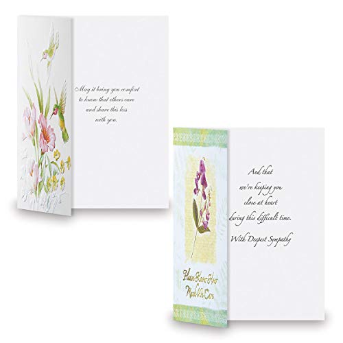 Current Deluxe Foil Sympathy Cards with Envelopes- Set of 16 Bulk Assortment II (8 Designs), Large 5" x 7" Condolences Cards, Sentiments Inside, White Envelopes - style: Foil