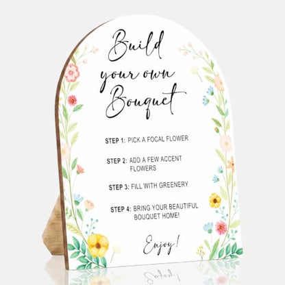 Flower Bouquet Bar Sign, Floral Welcome Table Sign for Baby Bride Shower - color: Bouquet